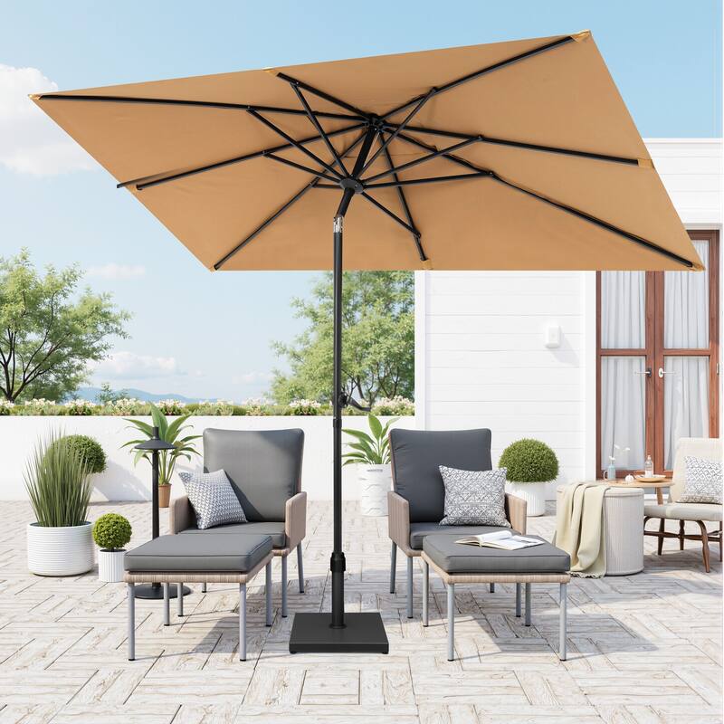 Pellebant Outdoor 9 x 5 FT Patio Market Umbrella Rectangular with Base