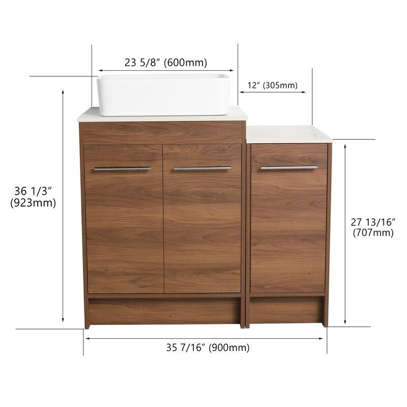 BNK 24/36/48/60 Inch Bathroom Vanity with Sink, Freestanding Bathroom Vanity with Soft Close Doors and Adjustable Shelf