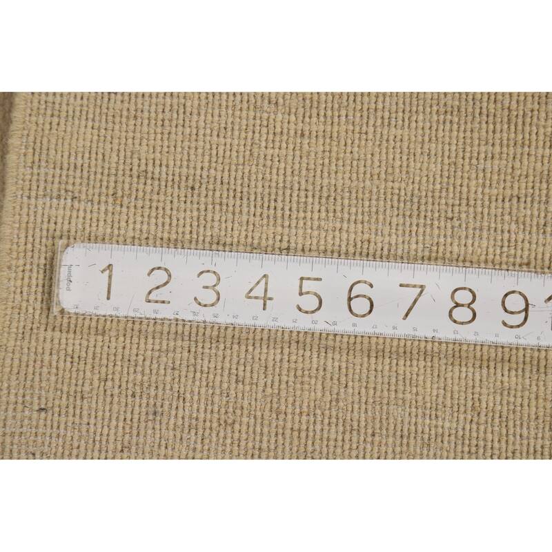 Modern Solid Gabbeh Foyer Rug Hand-Knotted Wool Carpet - 3'1"x 4'10"