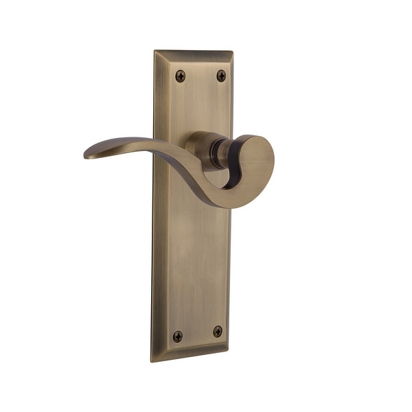 Nostalgic Warehouse NYKMAN_SD_NK_LH Manor Non-Turning One-Sided Door Lever with New York Rose