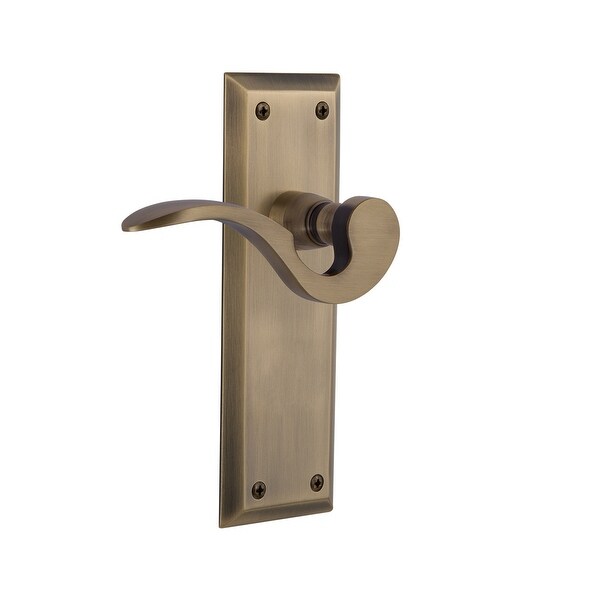 Nostalgic Warehouse NYKMAN_SD_NK_RH Manor Non-Turning One-Sided Door Lever with New York Rose