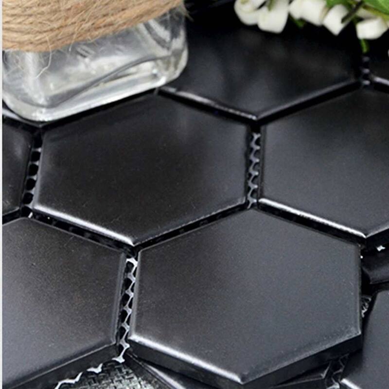 The Tile Life Honeycomb 2x2 Black Porcelain Floor & Backsplash Wall Tile
