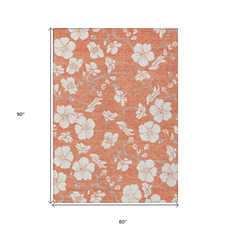 HomeRoots Floral Transitional Rectangle Outdoor Rug
