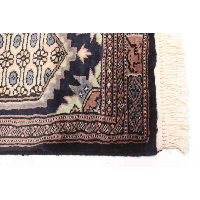 ECARPETGALLERY Hand-knotted Finest Peshawar Bokhara Light Khaki Wool Rug - 1'1 x 3'0