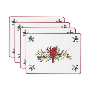 Lenox Winter Greetings Cardinal Cork Placemats, Set of 4