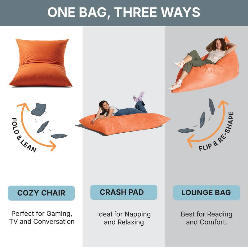 Jaxx 5.5' Microsuede Bean Bag Floor Pillow and Lounger