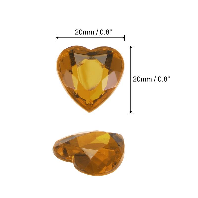 40 Pcs Acrylic Flat Back Rhinestones 20mm Heart Artificial Gemstone