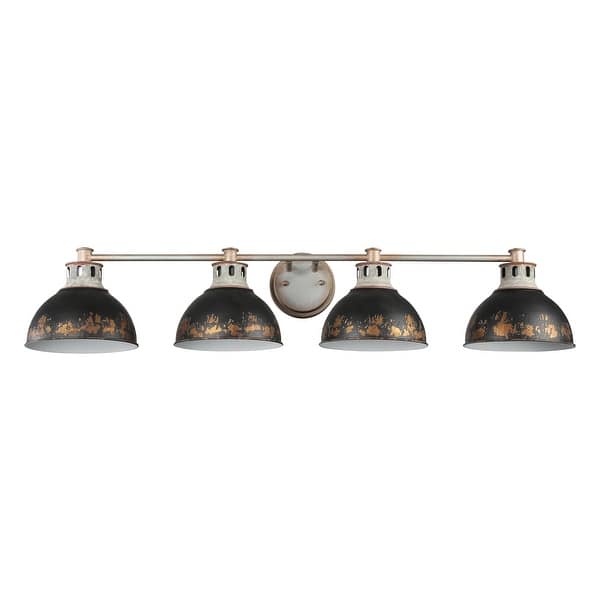 slide 1 of 1, Golden Lighting 0865-BA4 ABI Kinsley 4 Light 8" Wide Vanity Light Aged Galvanized Steel / Antique Black Iron
