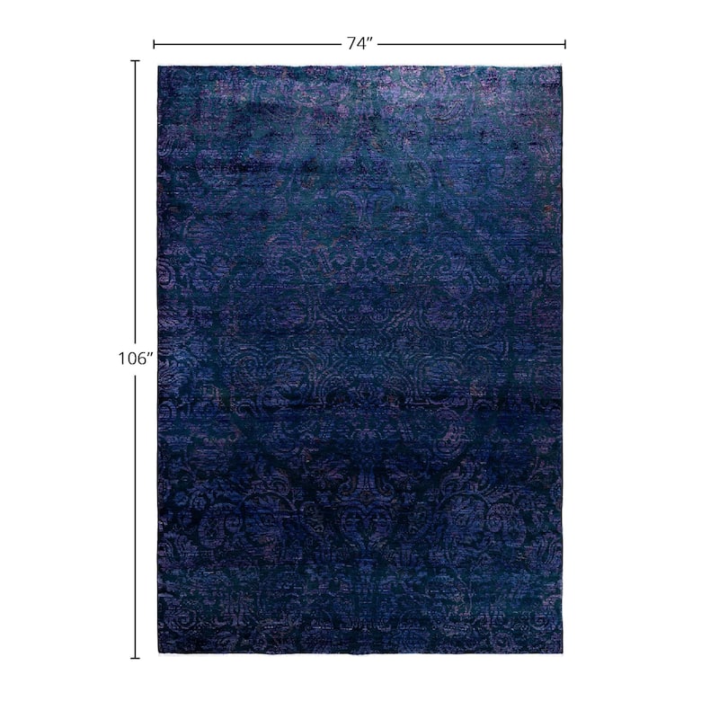 Contemporary Overdyed Wool Hand Knotted Area Rug - 6' 2" x 8' 10"