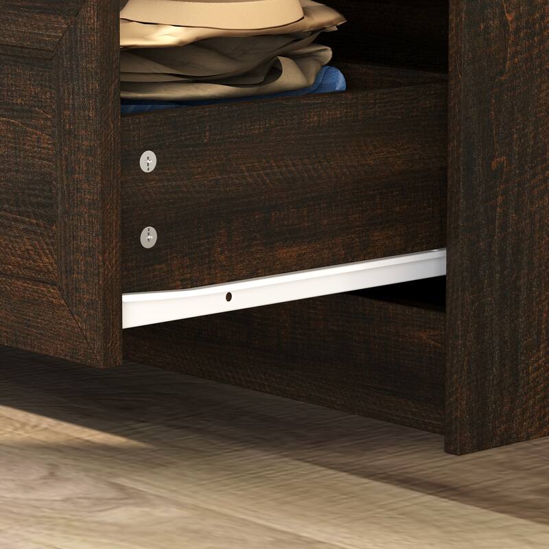 Farmhouse 5 Drawers Dresser 46.5" Tall Chest of Drawers White/Brown