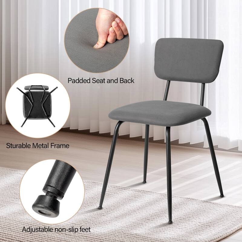 Iron Modern Padded Office Chairs Adjustable Foot Pads Set