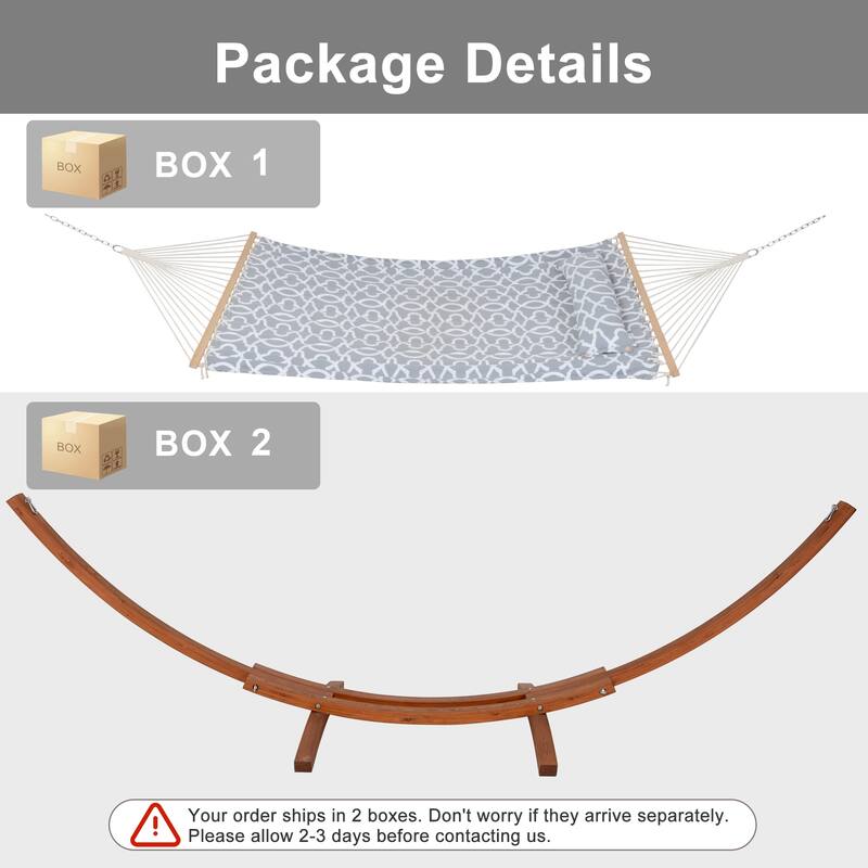 Double Spreader Bar Hammock With 13.5 ft. Wooden Stand - 162*55.1*48.8