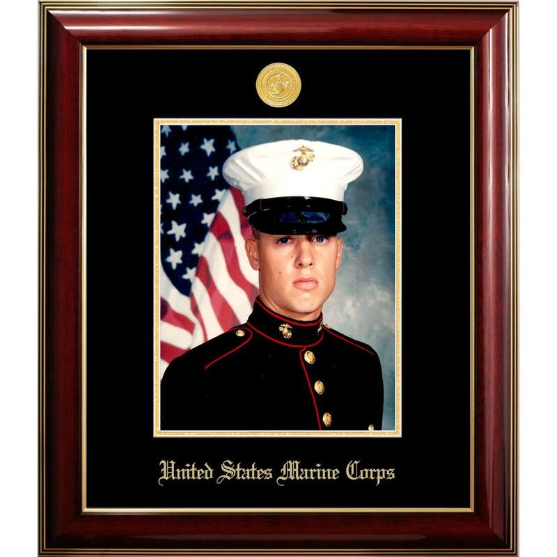 Patriot Frames Marine 8x10 Portrait Classic Frame with Gold Medallion