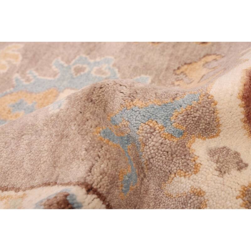 ECARPETGALLERY Hand-knotted Modern Oushak Taupe Wool Rug - 8'1 x 9'10