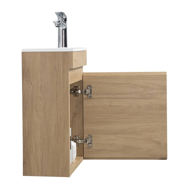 CASAINC 16" Wall Mounted Cabinet Vanity Set with Sink(2 Colors for Choosing)