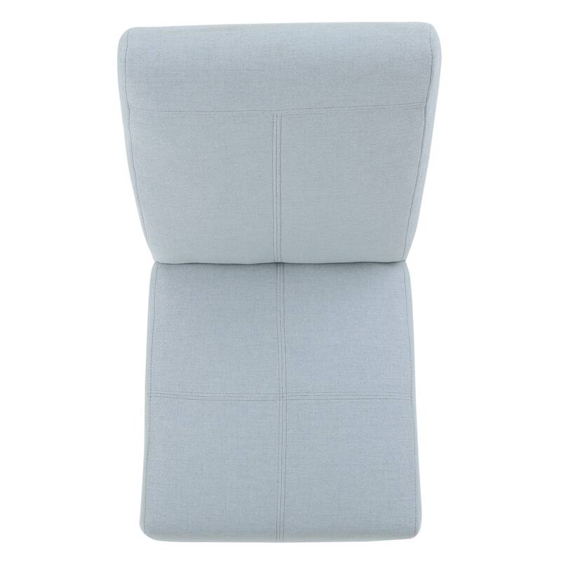 Set of 2 Light Blue Fabric Dining Chair Side Chair T-Back Accent Chair