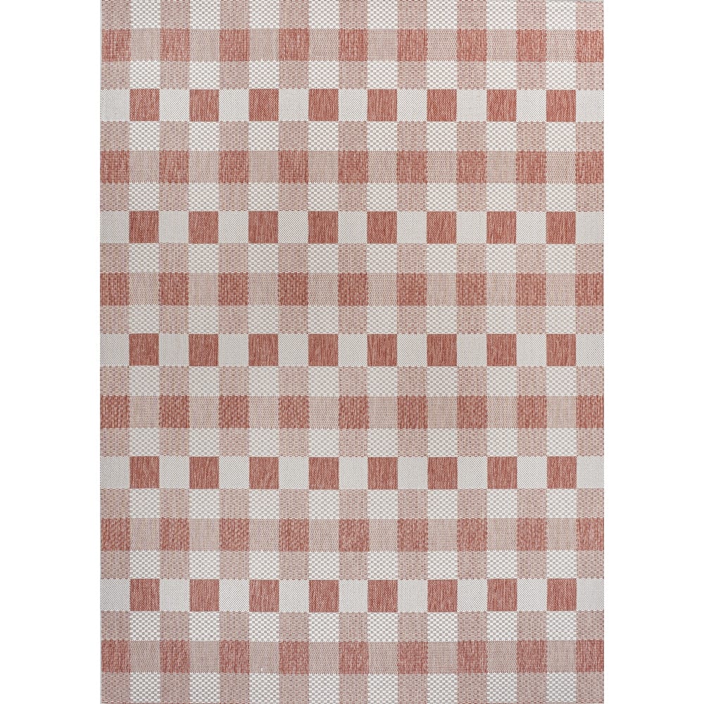 JONATHAN Y Biot Traditional Geometric Bold Gingham Black/Cream Indoor/Outdoor Area Rug