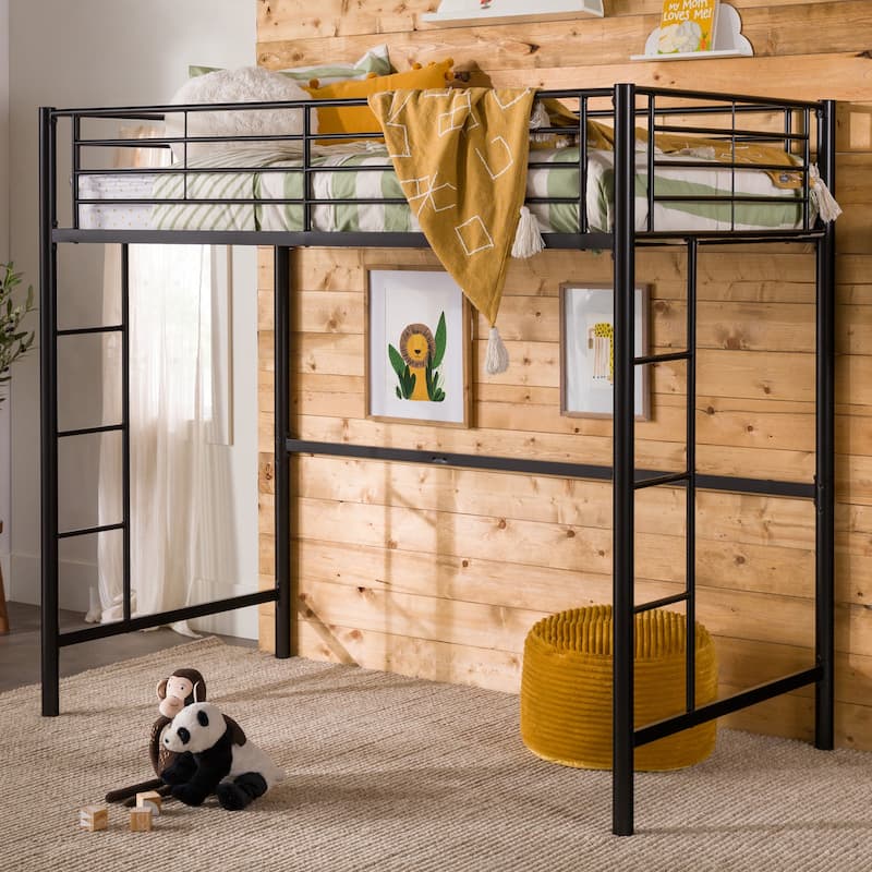 Middlebrook Abner Black Metal Classic Twin Loft Bed
