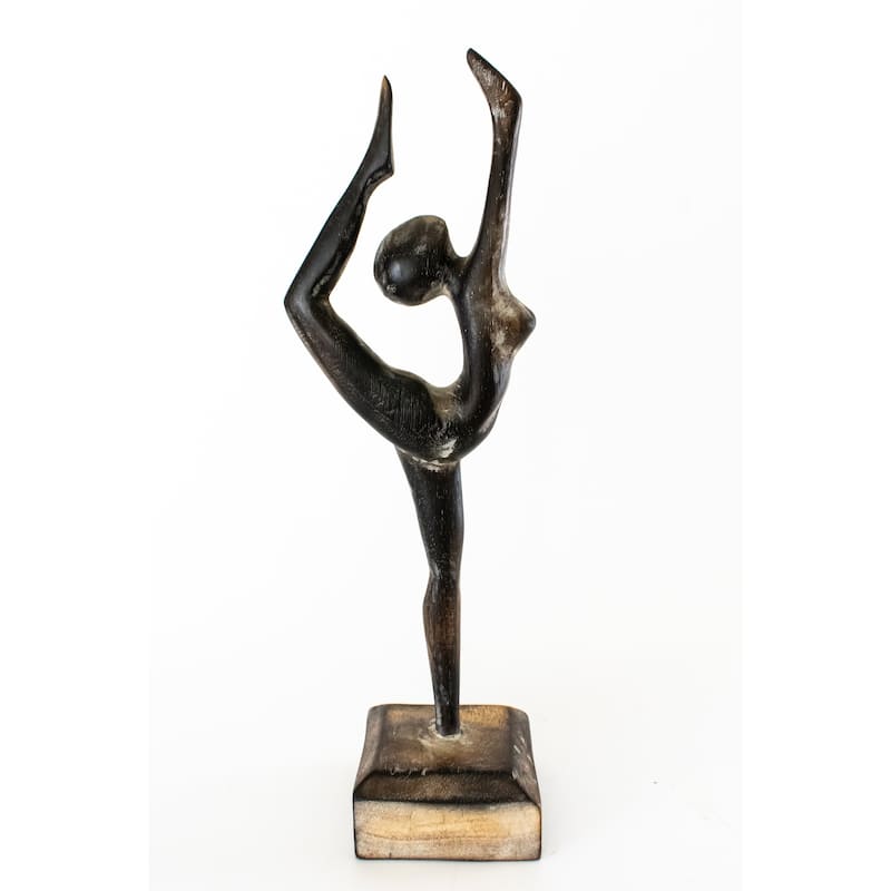 12" Wooden Handmade Abstract Ballet Dancer Sculpture Statue Handcrafted Gift Art Decor Figurine Accent Hand Carved