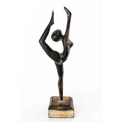 12" Wooden Handmade Abstract Ballet Dancer Sculpture Statue Handcrafted Gift Art Decor Figurine Accent Hand Carved