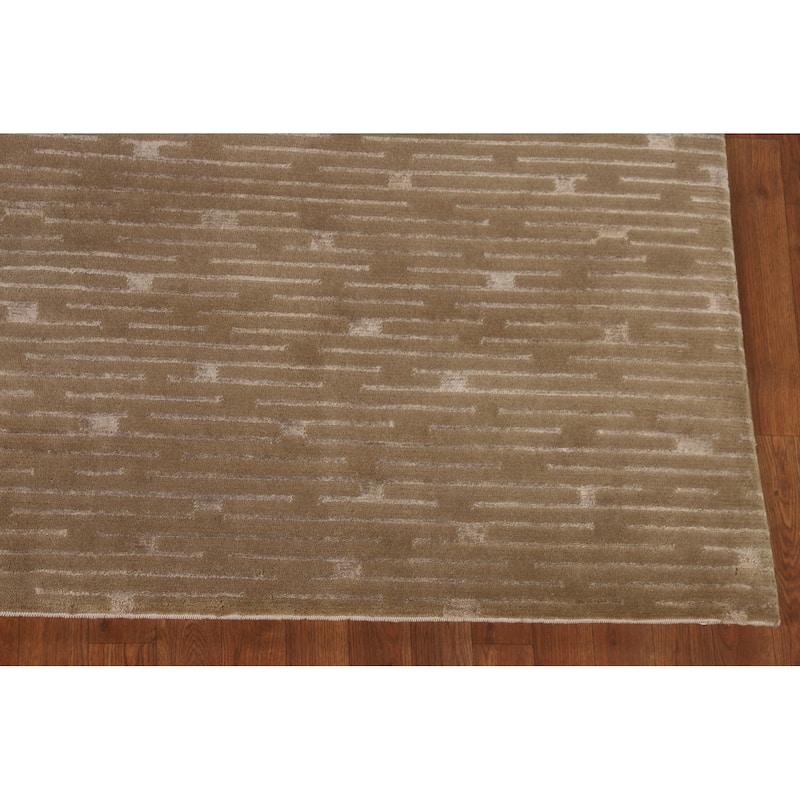 Nepalese Modern Area Rug Hand-Knotted Wool Carpet - 9'3" x 11'10"