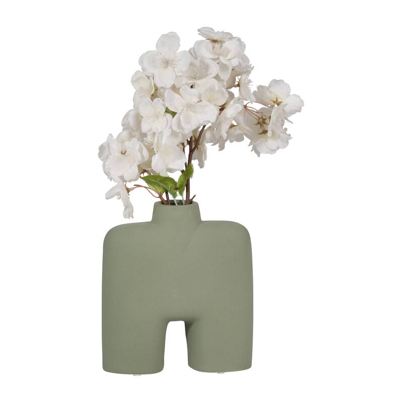 Sagebrook Home Ceramic Square Shape Vase, Square, Solid