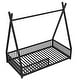 preview thumbnail 26 of 24, Twin Size Metal House Platform Bed with Triangle Structure and Guardrail for Kids, Boys and Girls