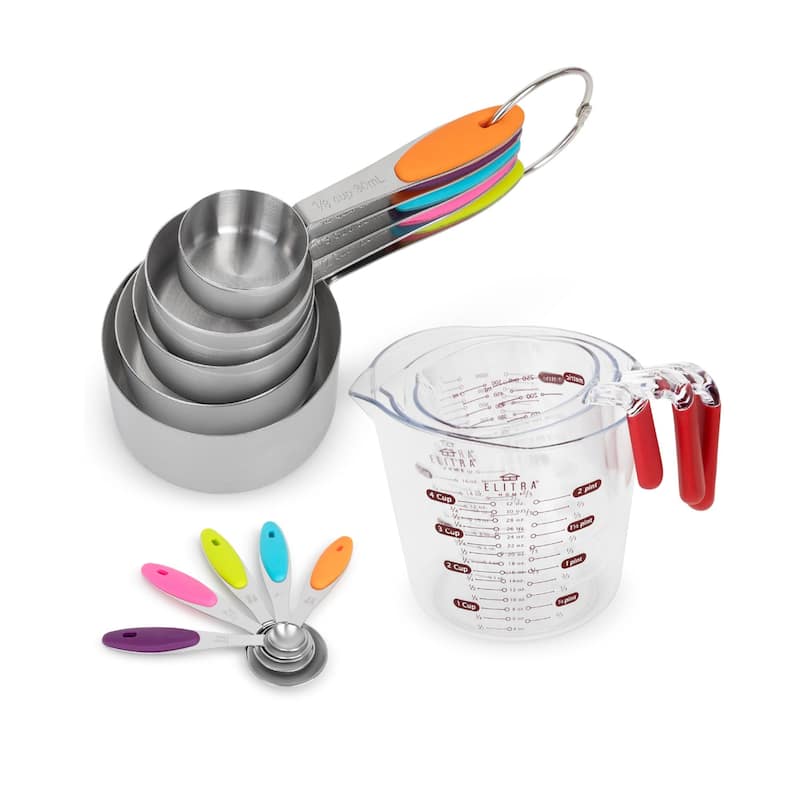 Elitra Home Measuring Cups and Spoons 13 Piece Set - 1" x 7.9" x 6.75"