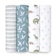 preview thumbnail 41 of 50, aden+anais essentials 4-Pack 100% Cotton Muslin Swaddle Blankets dino jungle