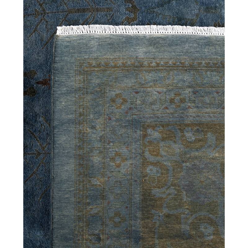 Overdyed One-of-a-Kind Hand-Knotted Area Rug - Gray - 12' 3" x 15' 3"