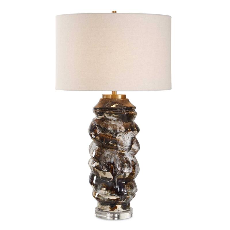 Uttermost Cuoco Mottled Brown Table Lamp - 18.00" W x 31.75" H x 18.00" D