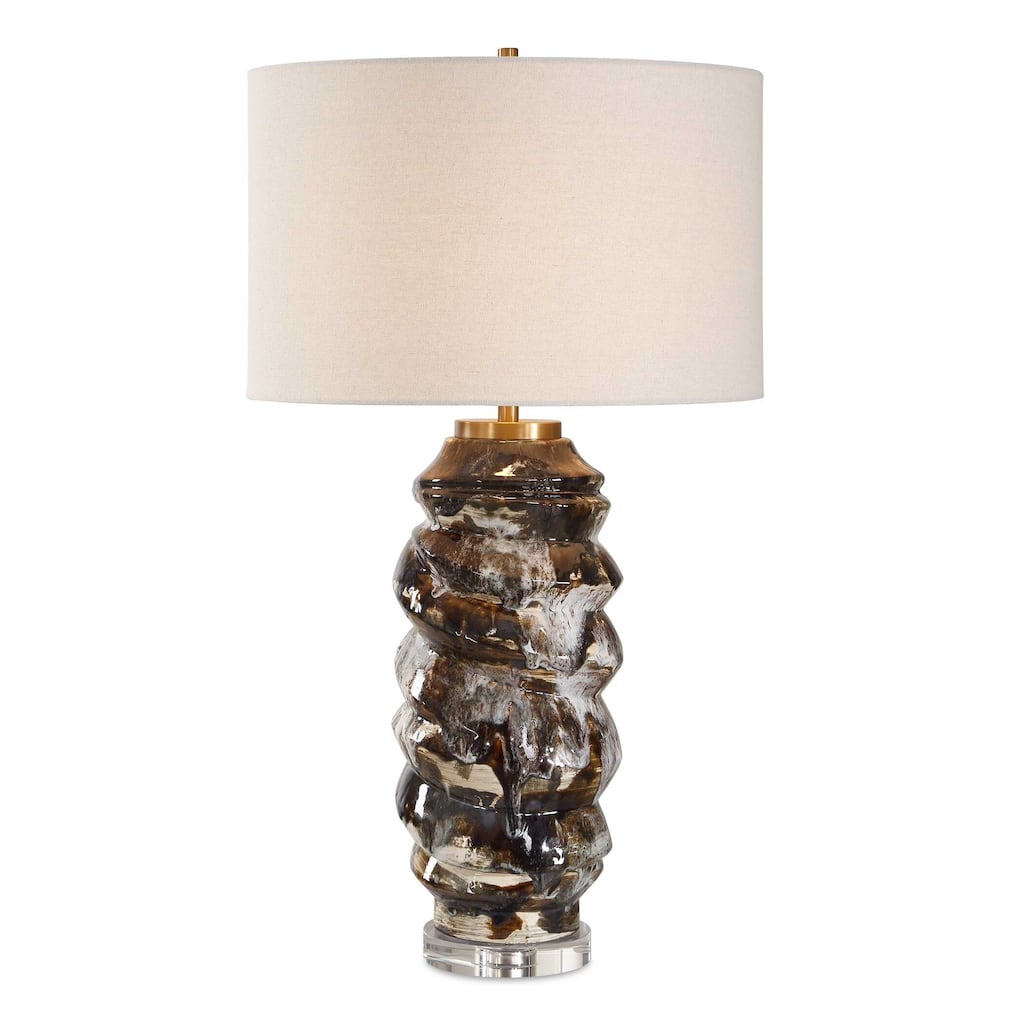 Uttermost Cuoco Mottled Brown Table Lamp - 18.00" W x 31.75" H x 18.00" D