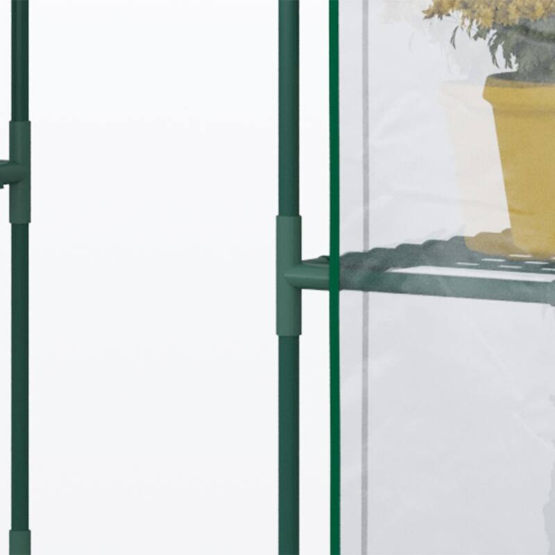 Mini Greenhouse, Walk-in Greenhouse with 4 Shelves, Door