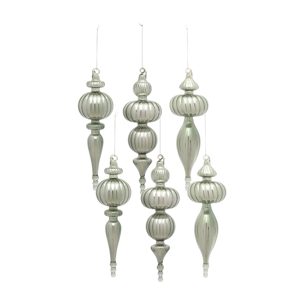 Glass Finial Drop Ornament (Set of 6)