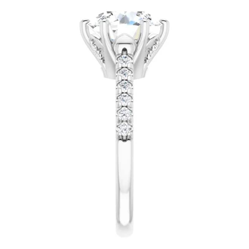 3.40Ct Round Diamond Engagement Ring Lab Grown in White or Yellow Gold