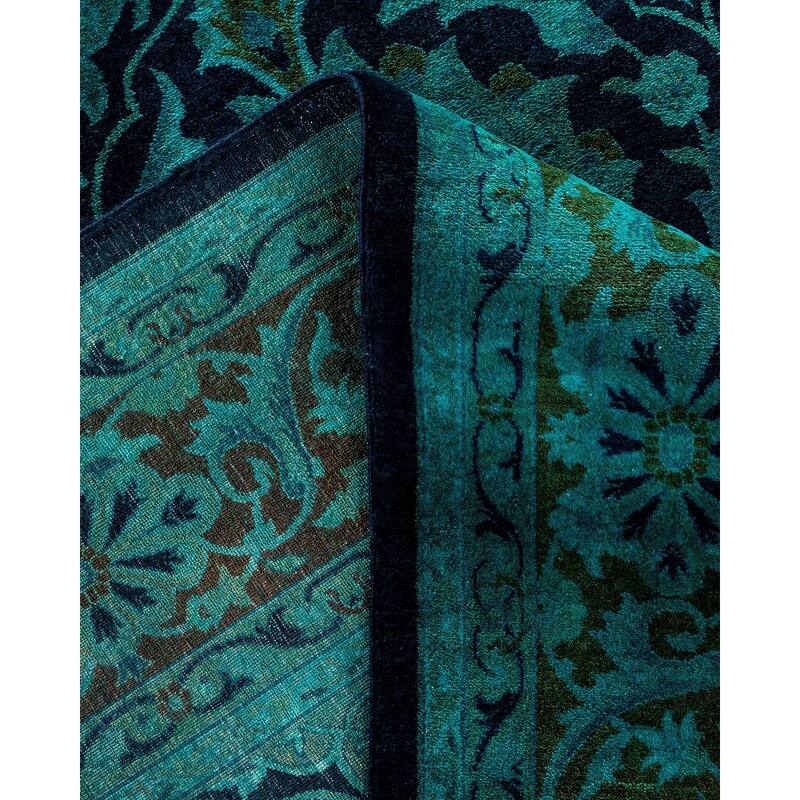 Overdyed, One-of-a-Kind Hand-Knotted Area Rug - Blue - 6' 2" x 8' 4"