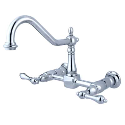 Elements Of Design New Orleans Double Handle 8" Center Wall Mounted - Chrome