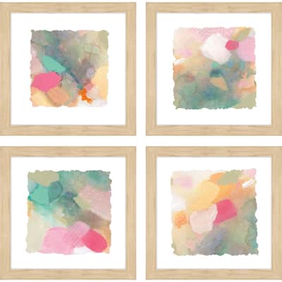 Seagrass Pastels S/4 Framed Art Under Glass