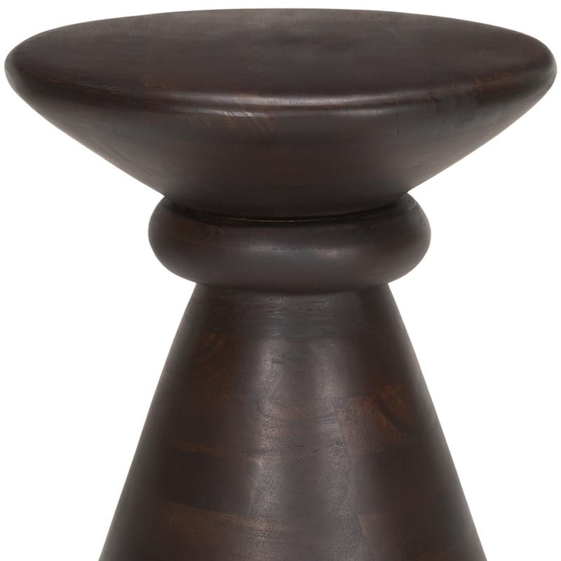 HomeRoots 16" Redwood and Brown Solid Wood and Wood Tray Table - 16.00 in. x 17.50 in. x 16.00 in.
