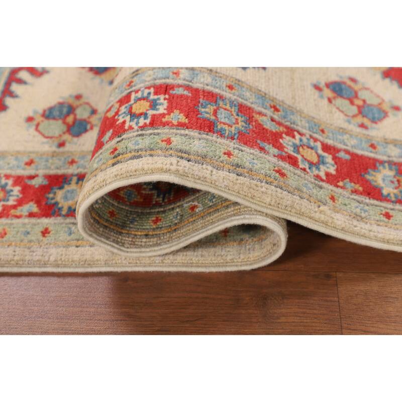 Geometric Kazak Oriental Runner Rug Handmade Wool Carpet - 2'3" x 6'0"