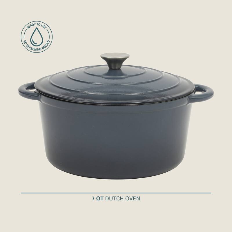 Gibson Home Enameled Cast Iron Dutch Oven Pot with Lid