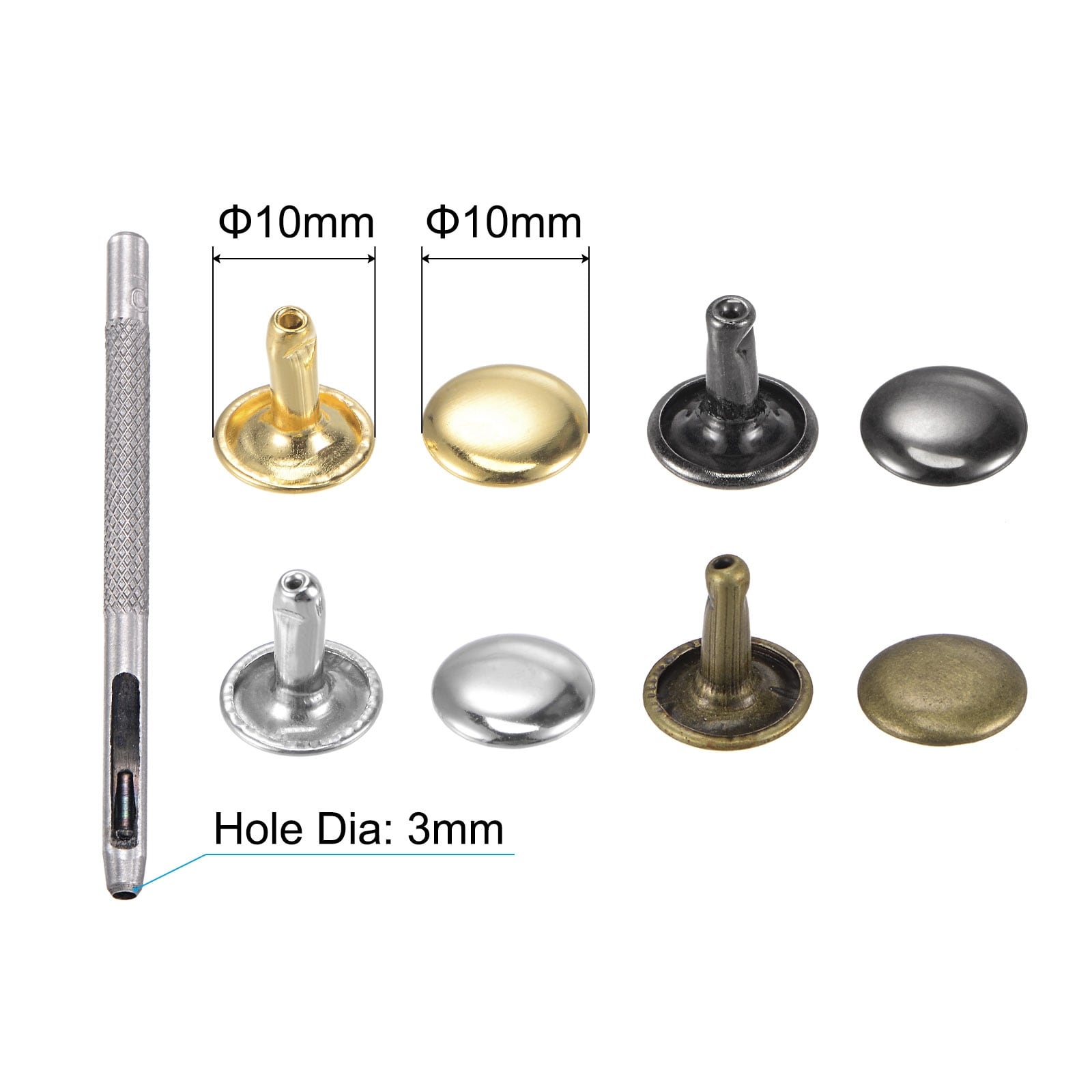 80 Sets Leather Rivets Kit 4 Colors 6mm Brass Rivet Studs with Setting  Tools - On Sale - Bed Bath & Beyond - 37005993