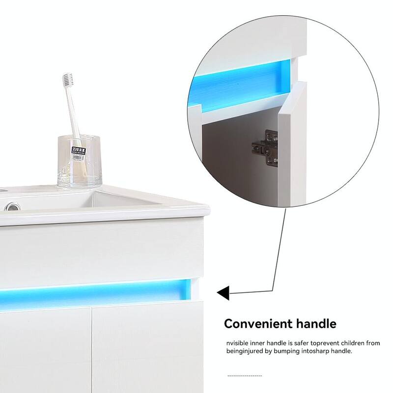 Sleek 16" Wall-Mounted Bathroom Vanity with Sink and Ample Storage