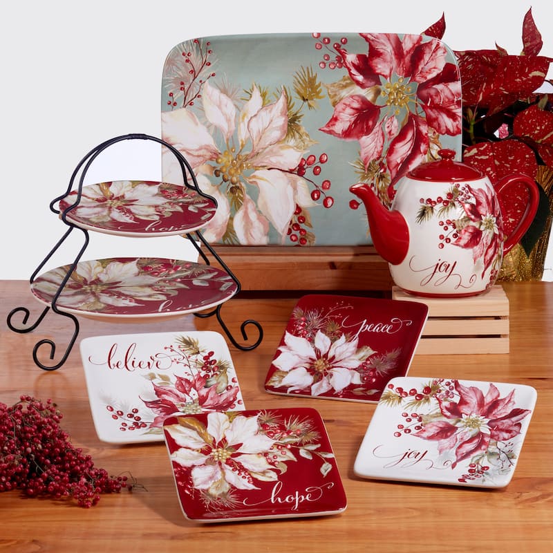 Certified International Winters Joy 16 Piece Dinnerware Set, Service for 4