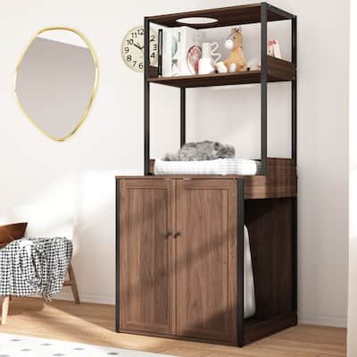 Modern Multipurpose Cat Litter Box Furniture Cabinet,2 Wood Frame.
