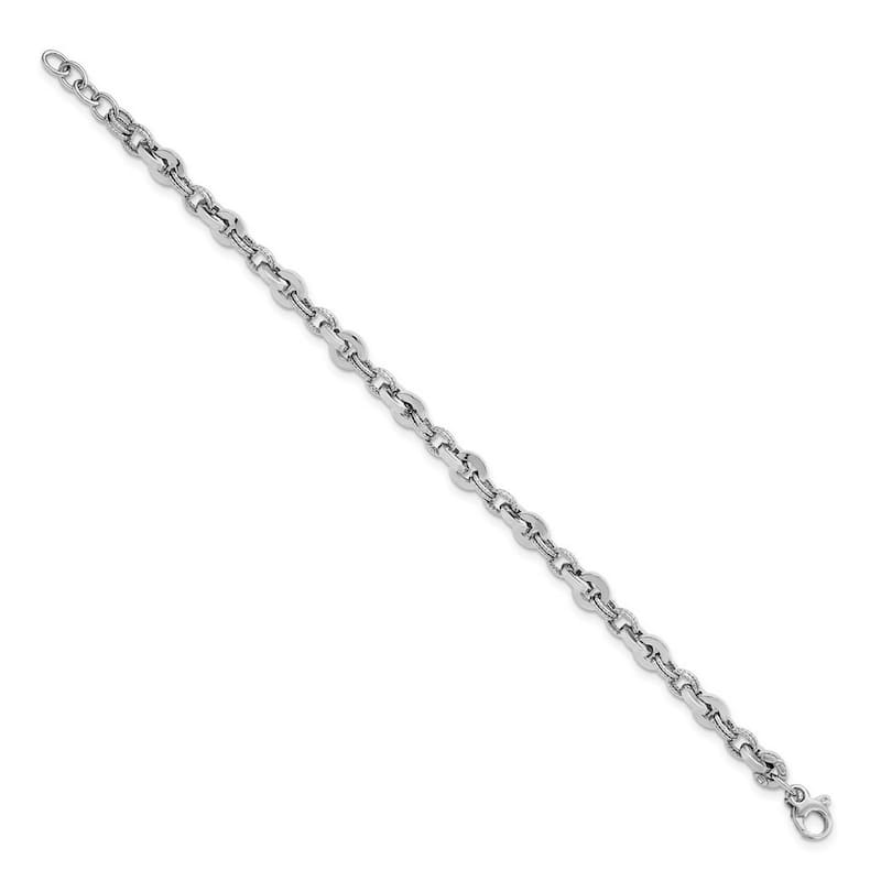 Curata 14k Gold White Polished Fancy Link Bracelet 8 Inch