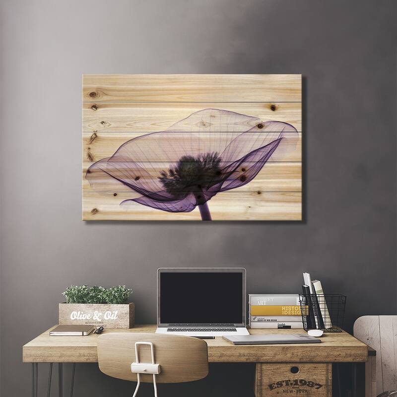 Anemone II Print On Wood by Robert Coop - Multi-Color