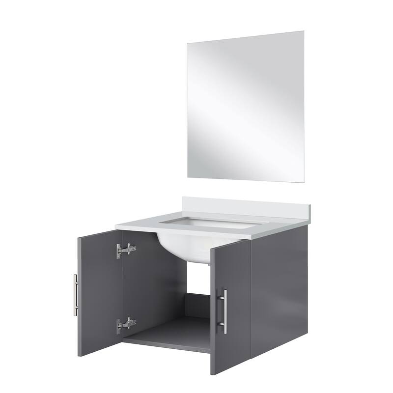 Bathroom Vanity Set with Marble Top, Single Hole Faucet, Mirror Included, Stainless Steel