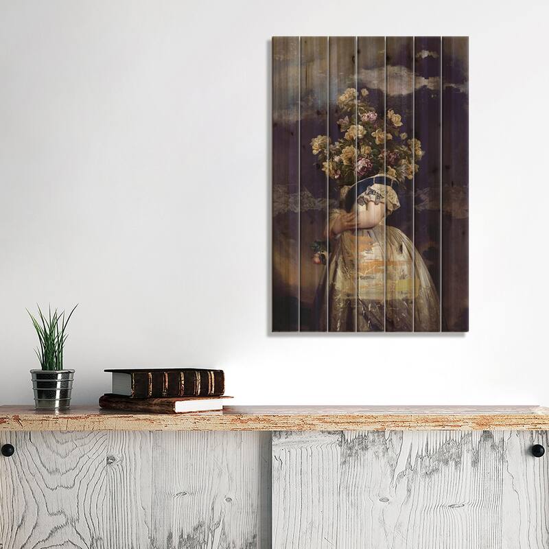 Flowers Print On Wood by José Luis Guerrero - Multi-Color