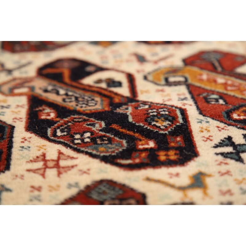 Vegetable Dye Qashqai Persian Runner Rug Handmade Wool Carpet - 2'5"x 14'5"
